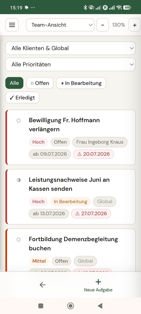 Aufgaben – Mobil