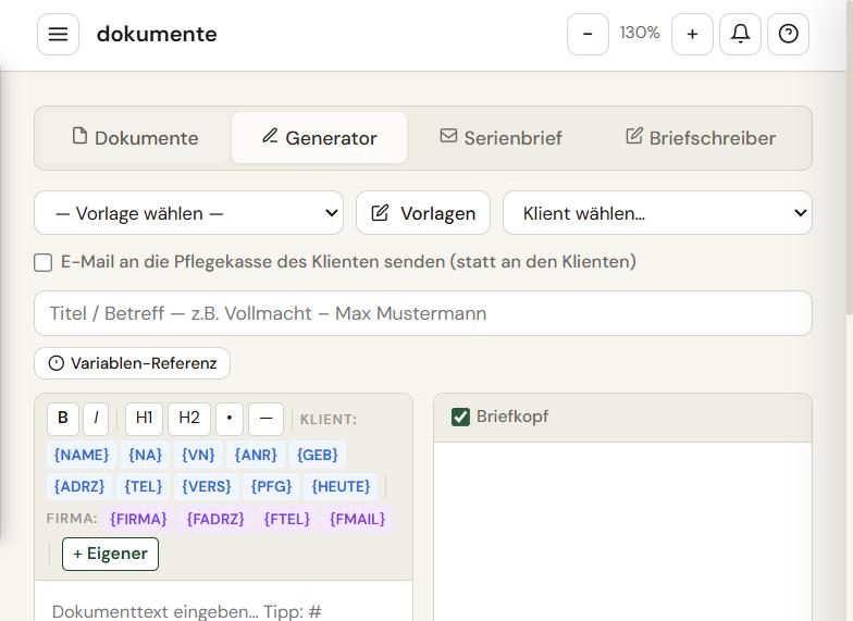 Dokumente-Generator – Web